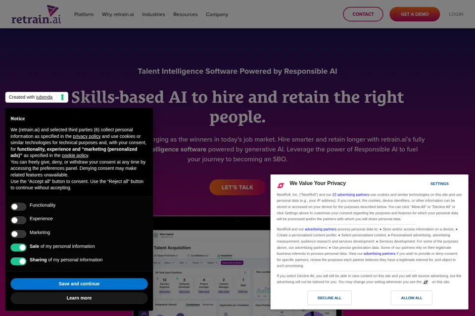 Landing page preview