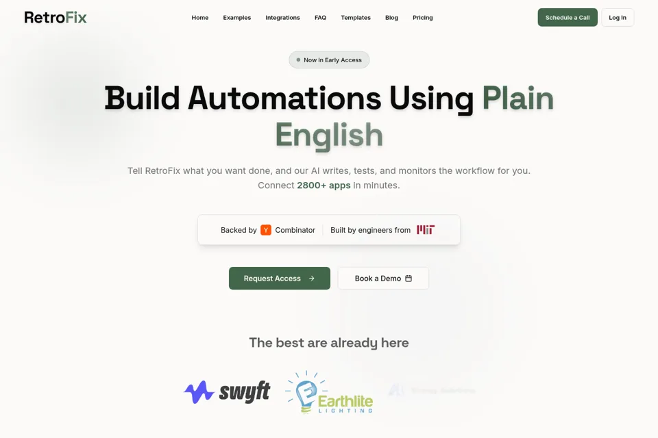 Aperçu de la landing page