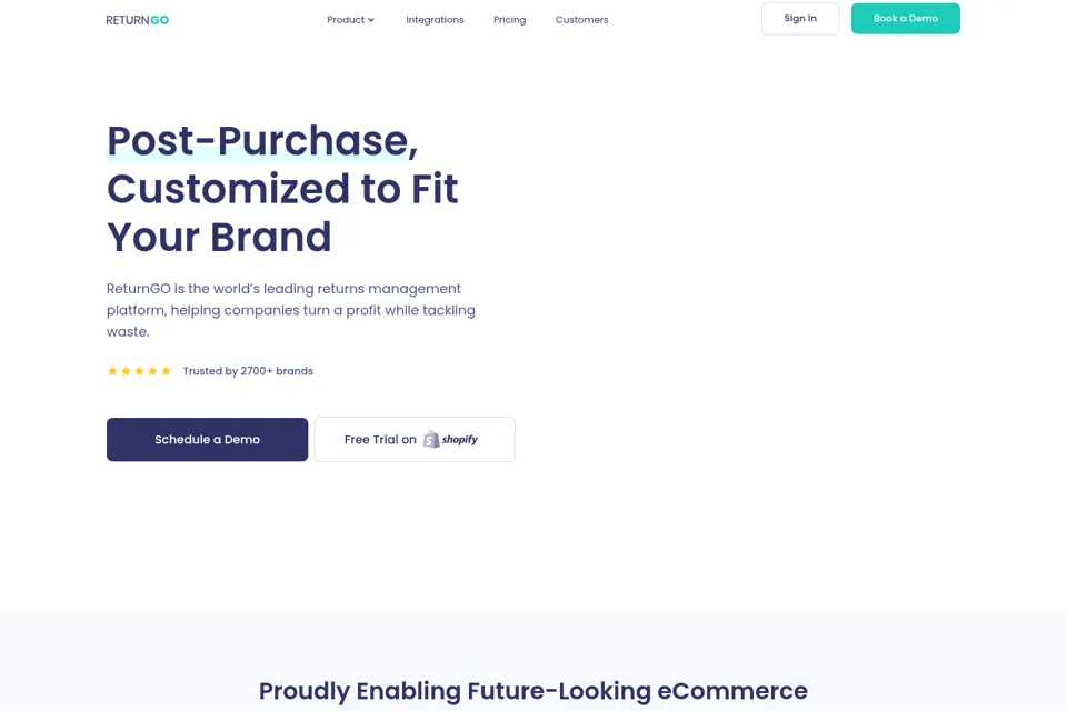 Aperçu de la landing page