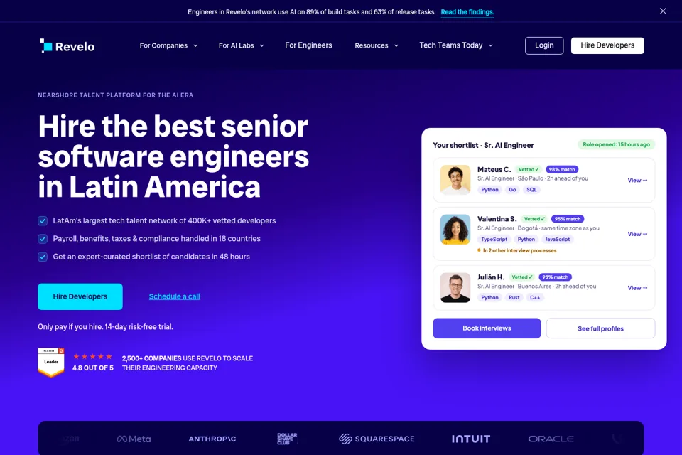 Aperçu de la landing page