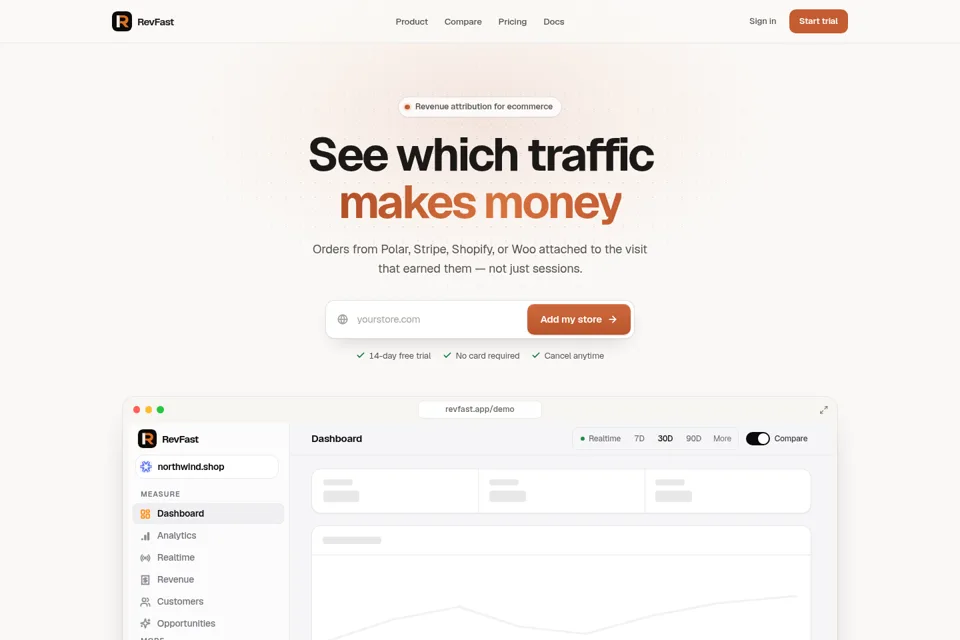 Aperçu de la landing page