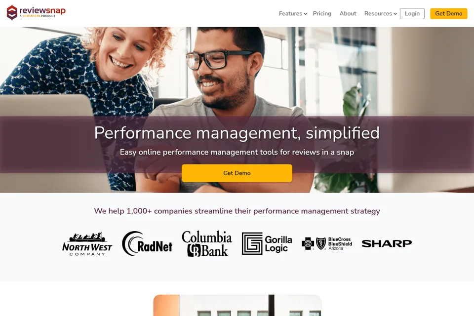 Aperçu de la landing page