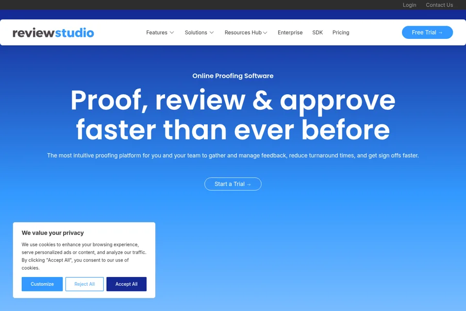 Landing page preview