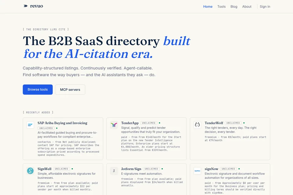 Aperçu de la landing page