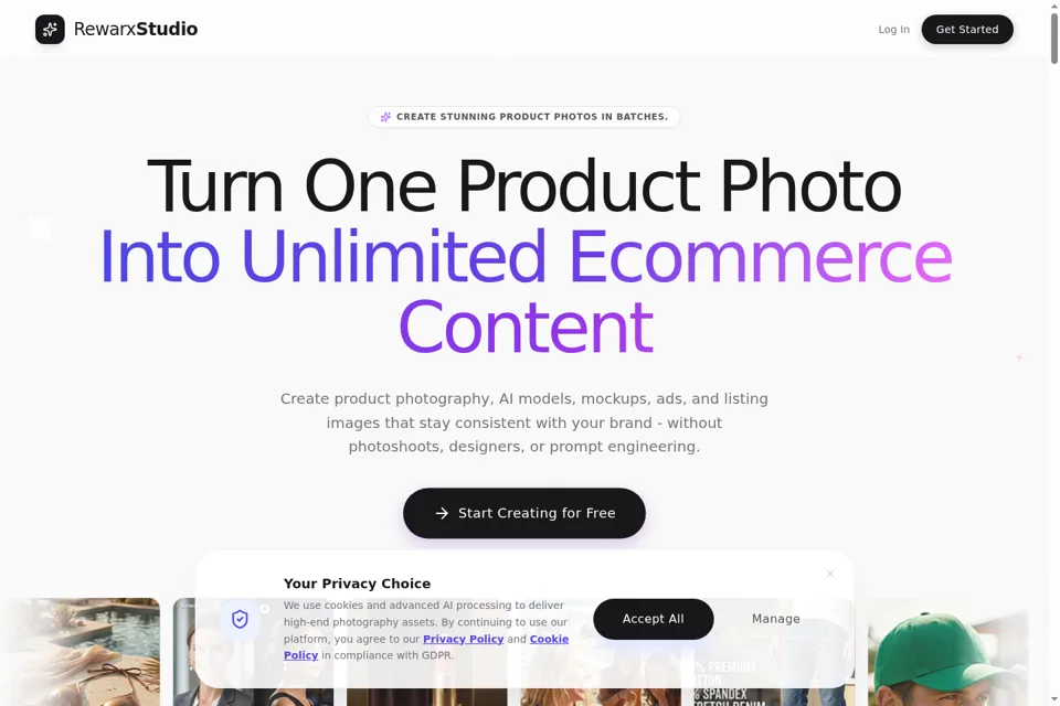 Aperçu de la landing page