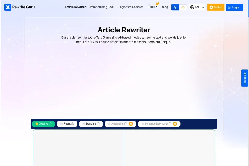 Landing page preview