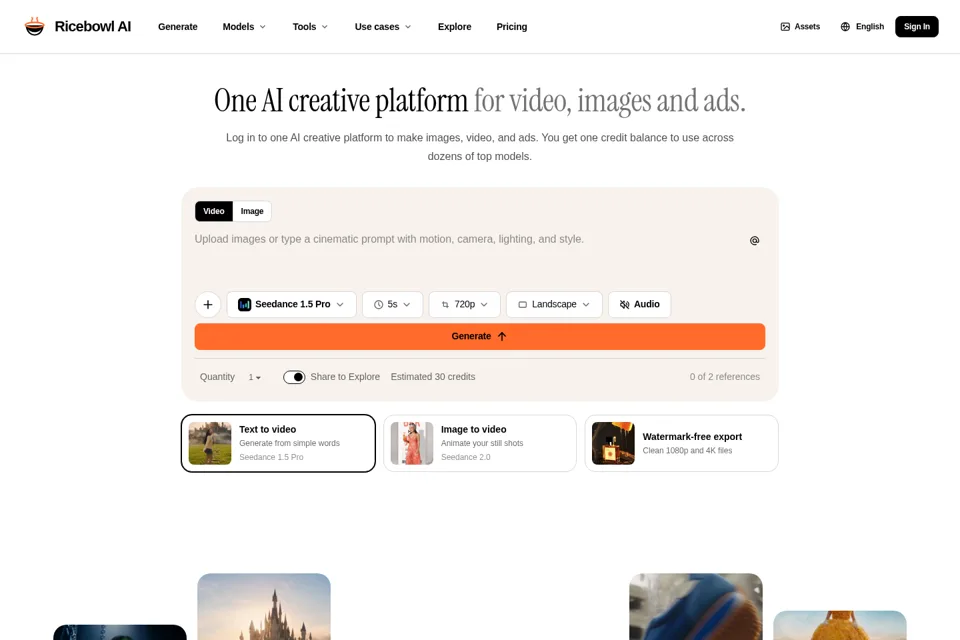 Aperçu de la landing page
