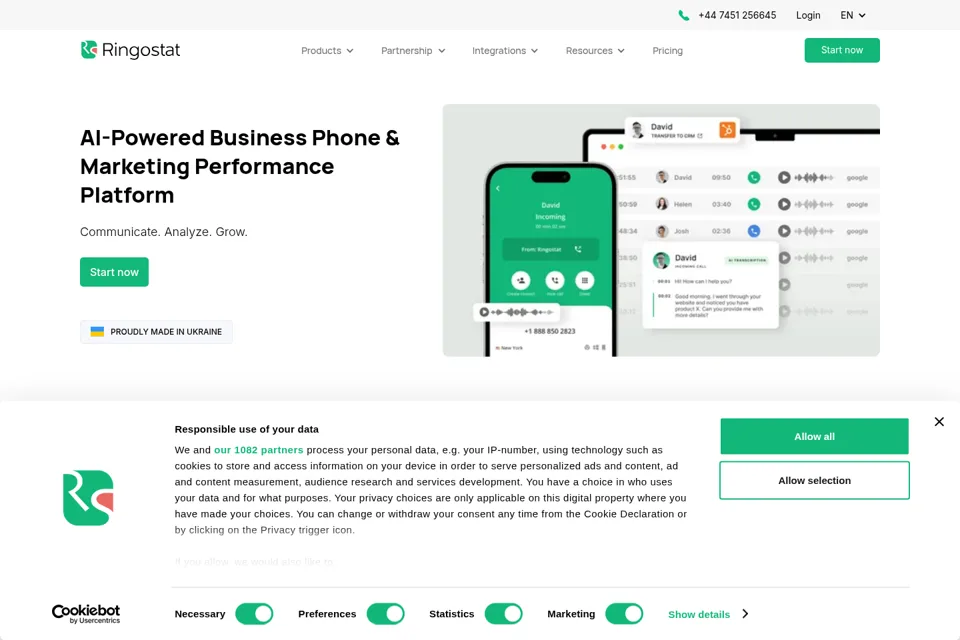 Aperçu de la landing page