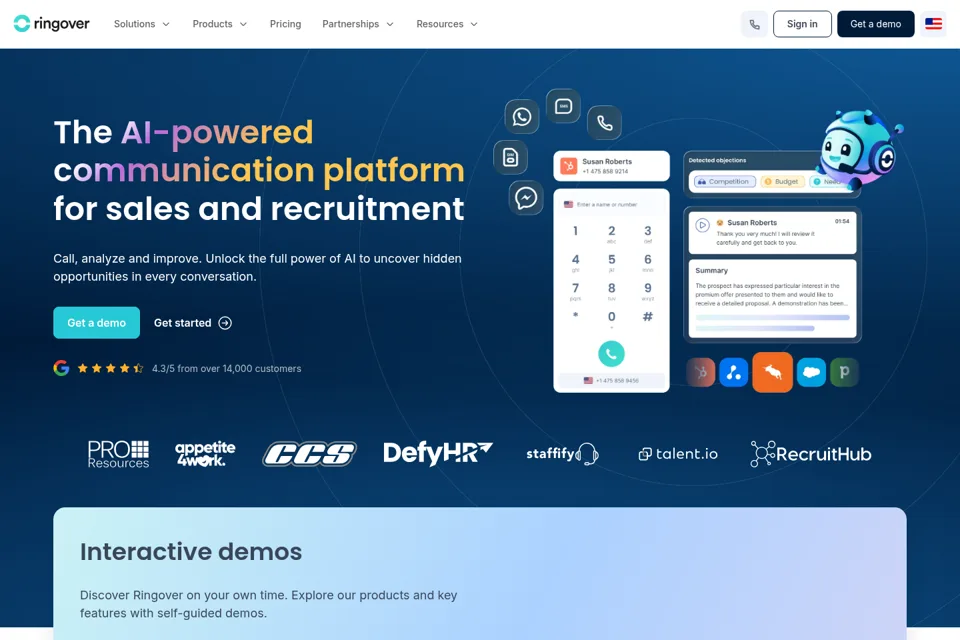 Aperçu de la landing page