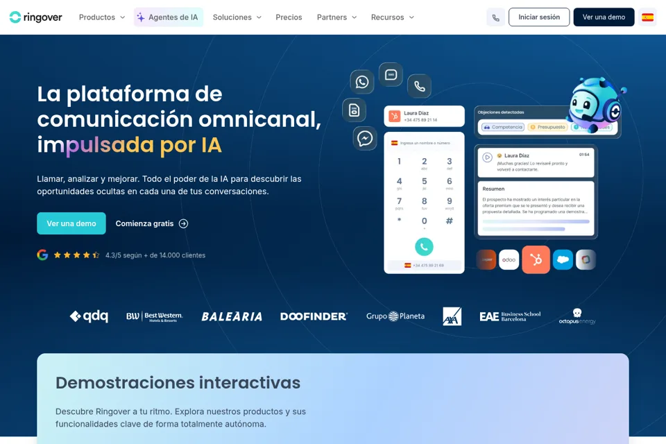 Aperçu de la landing page