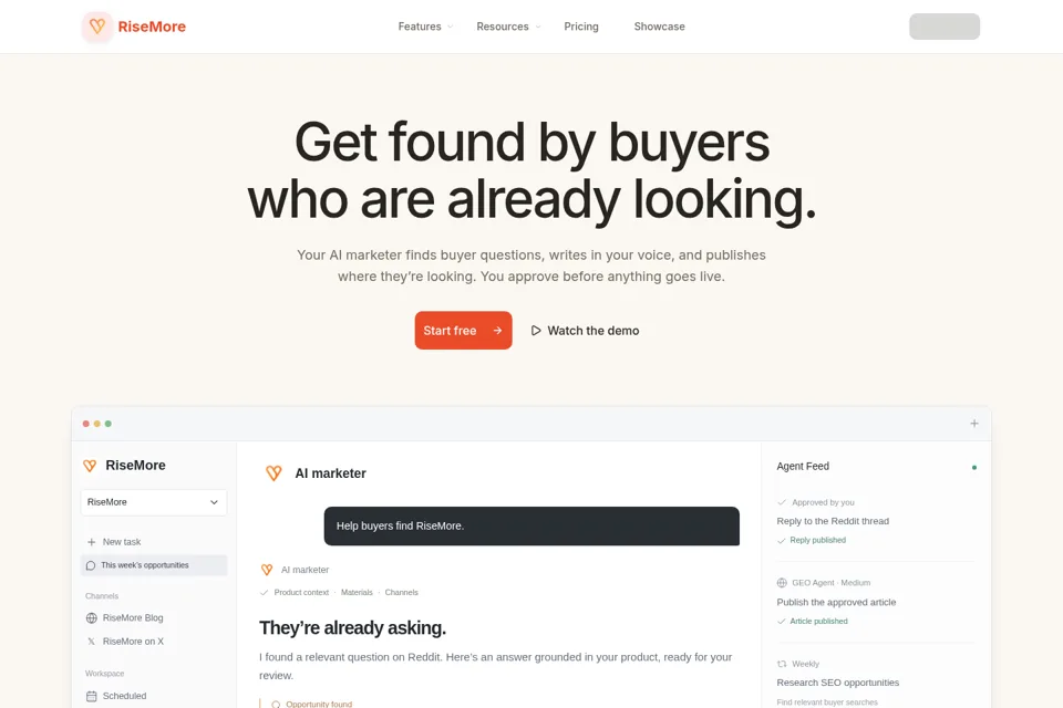 Aperçu de la landing page