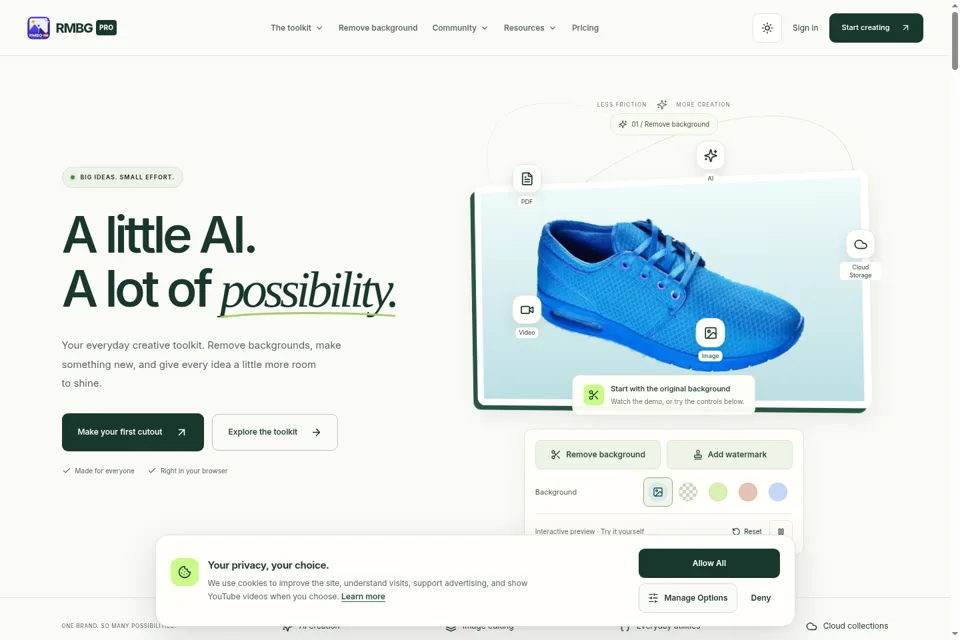 Aperçu de la landing page