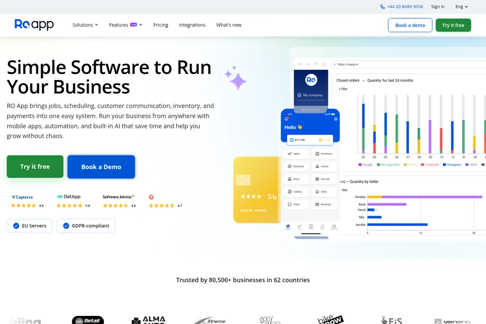 Aperçu de la landing page