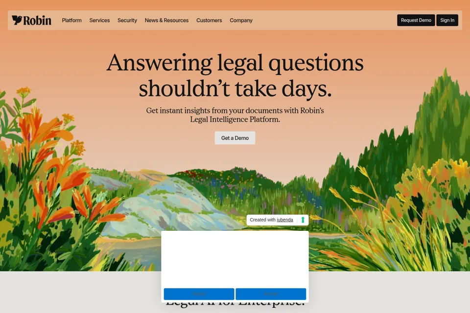 Aperçu de la landing page