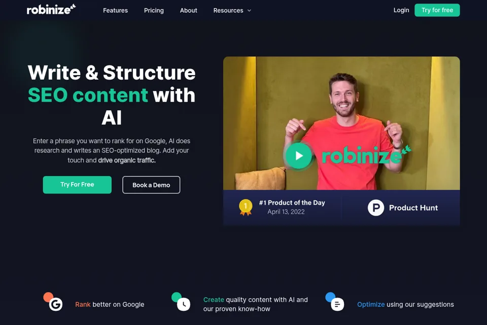 Landing page preview