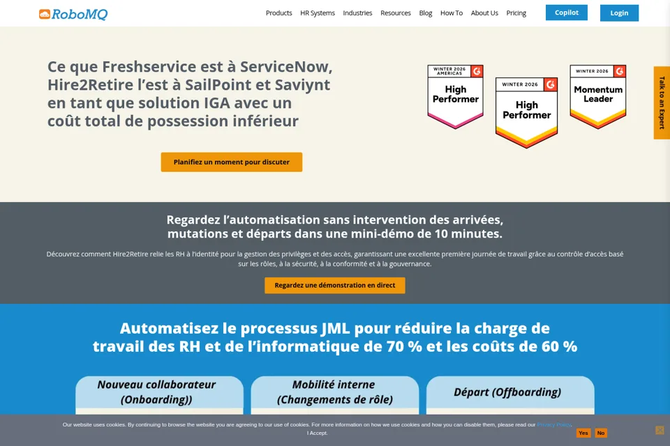 Aperçu de la landing page