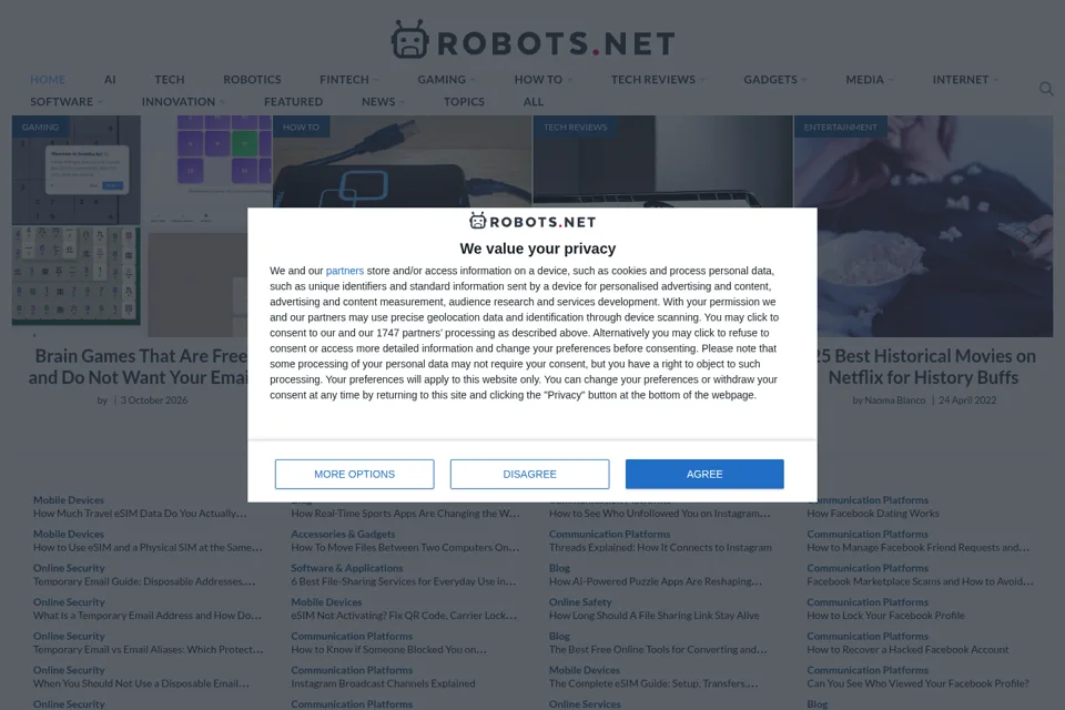 Aperçu de la landing page