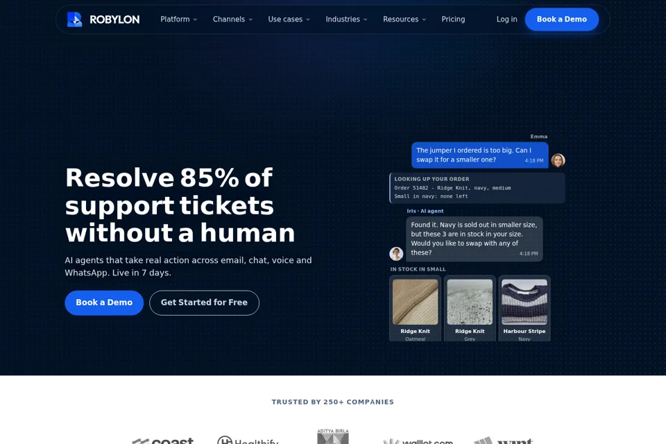 Aperçu de la landing page