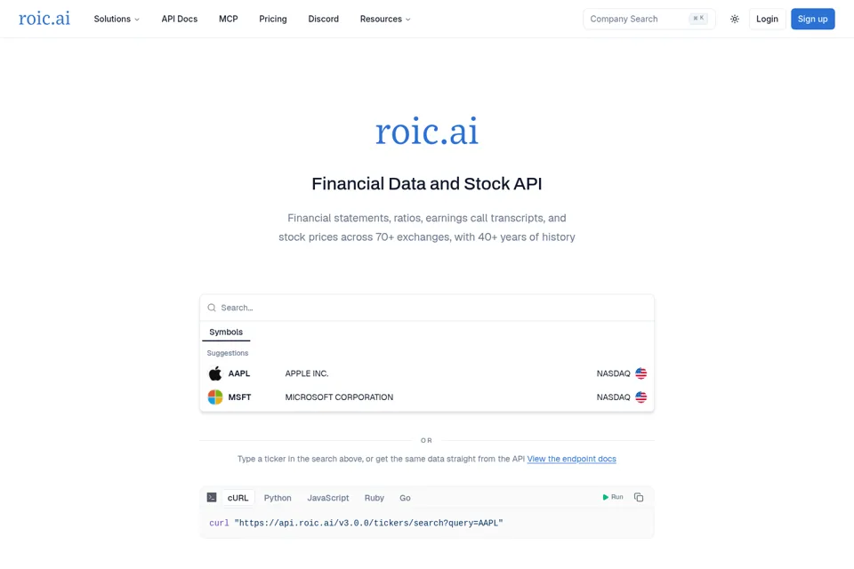 Aperçu de la landing page