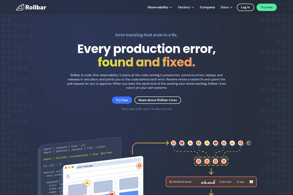 Aperçu de la landing page