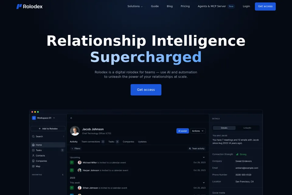 Aperçu de la landing page