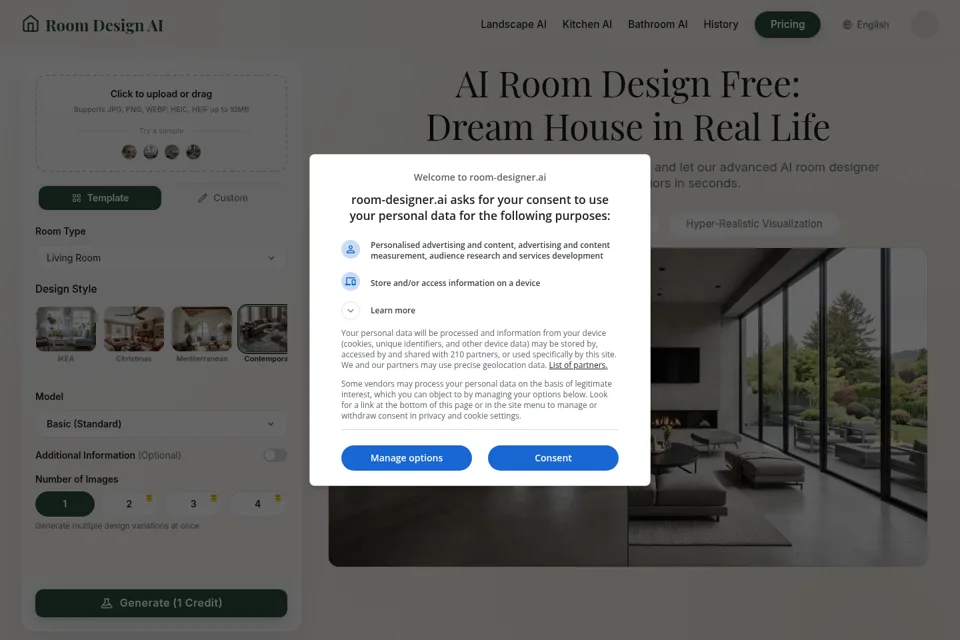 Aperçu de la landing page