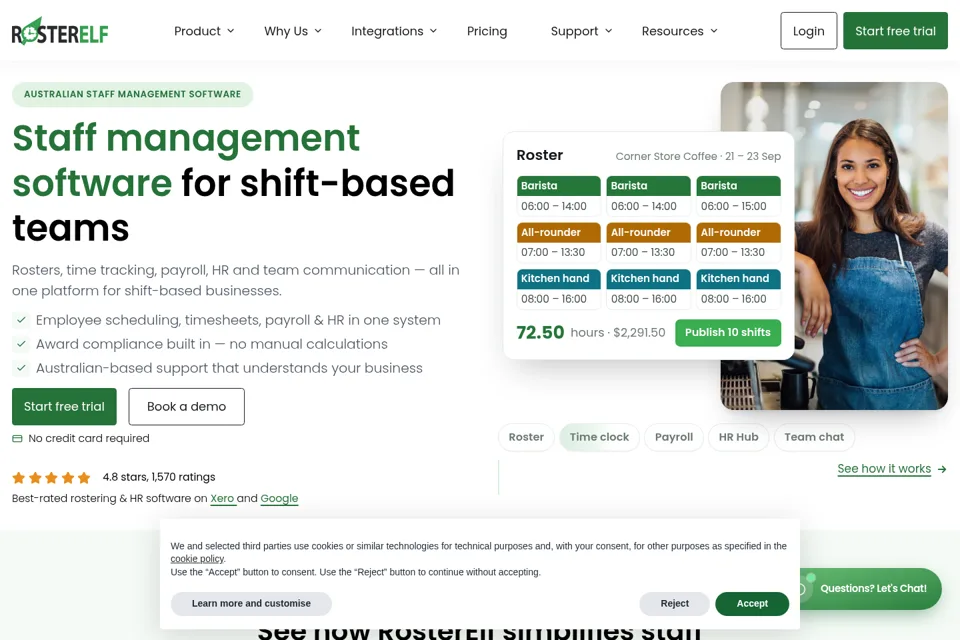 Aperçu de la landing page