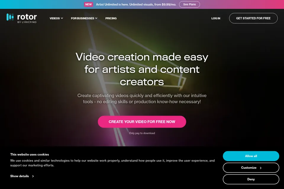 Aperçu de la landing page