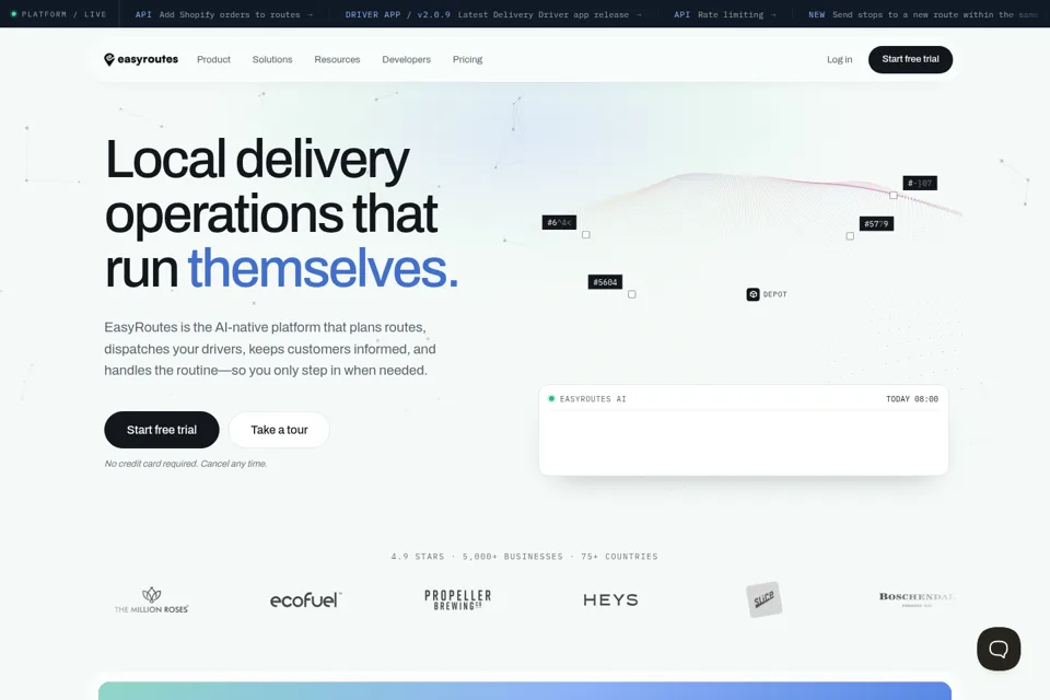 Aperçu de la landing page