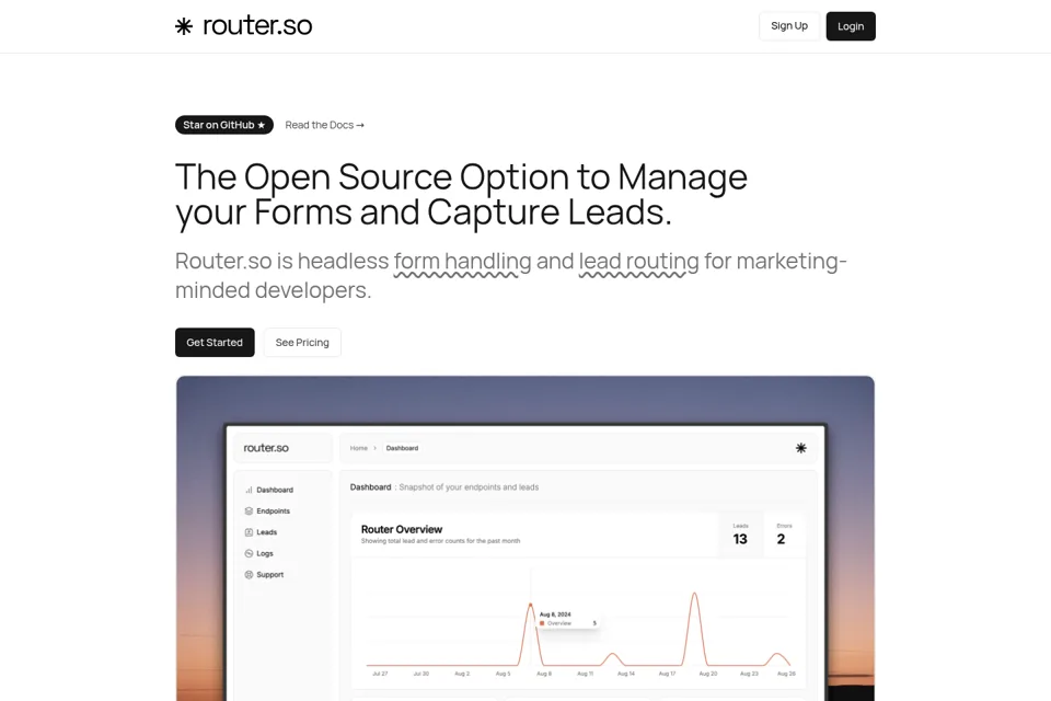 Aperçu de la landing page