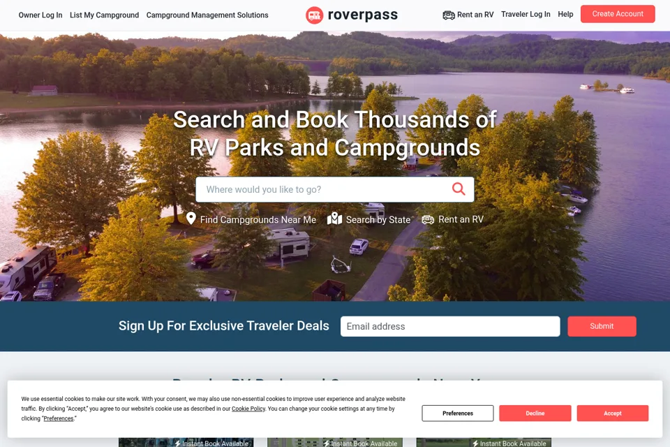 Aperçu de la landing page