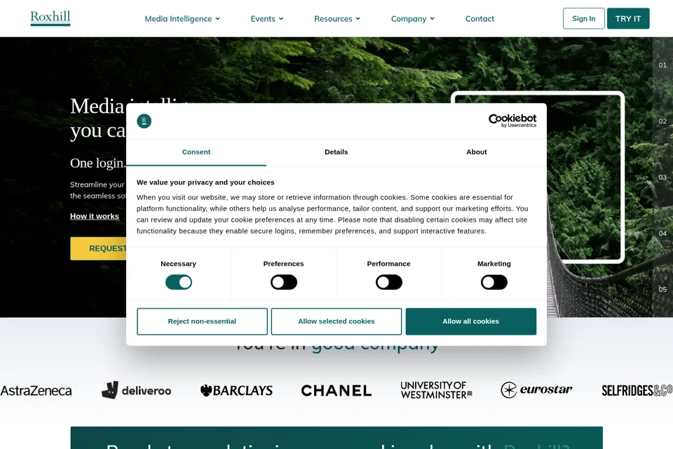 Aperçu de la landing page