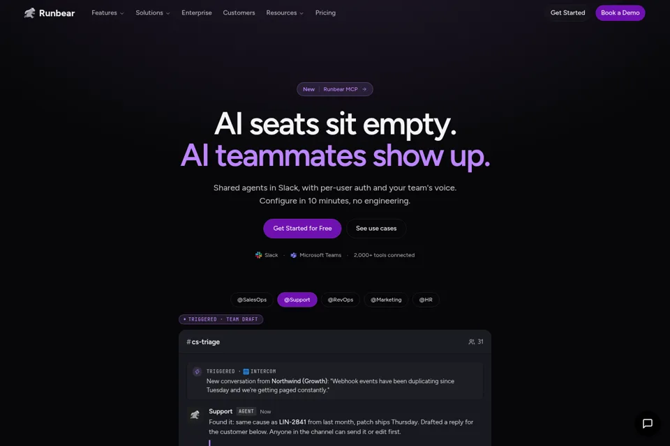 Aperçu de la landing page