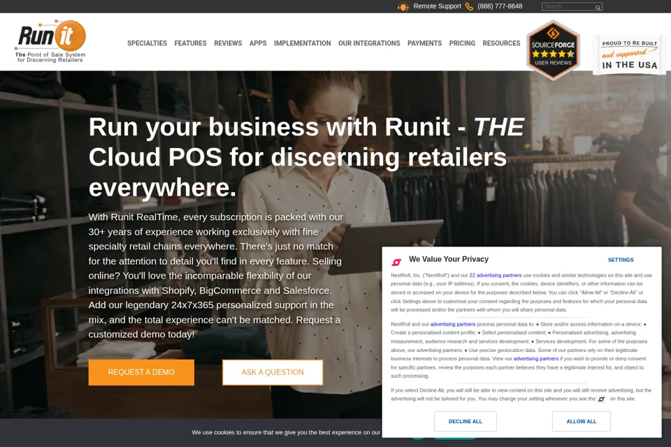 Aperçu de la landing page