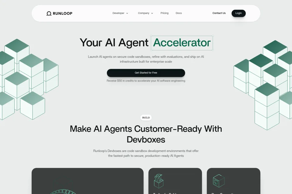 Aperçu de la landing page