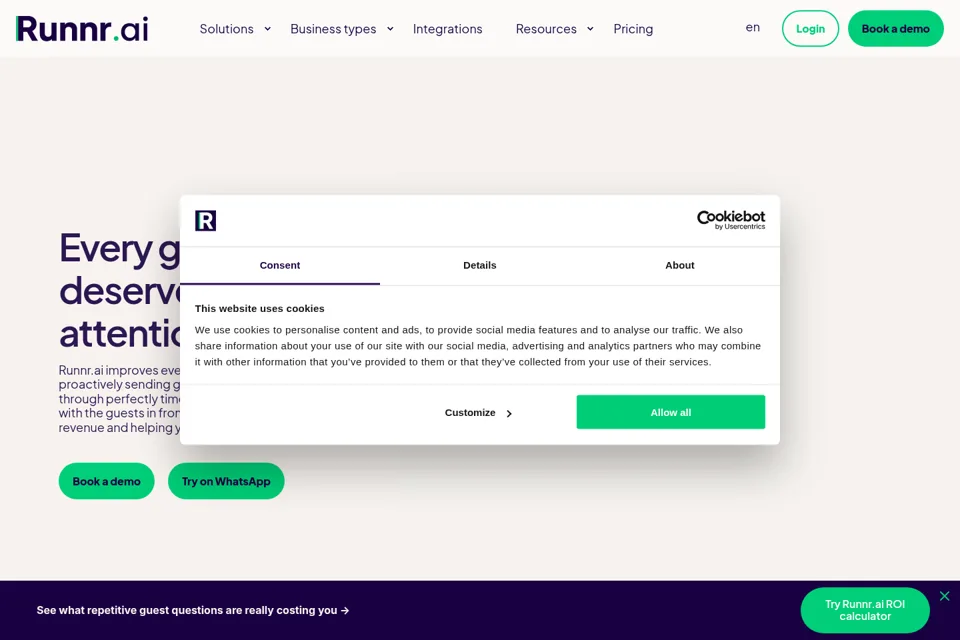 Aperçu de la landing page