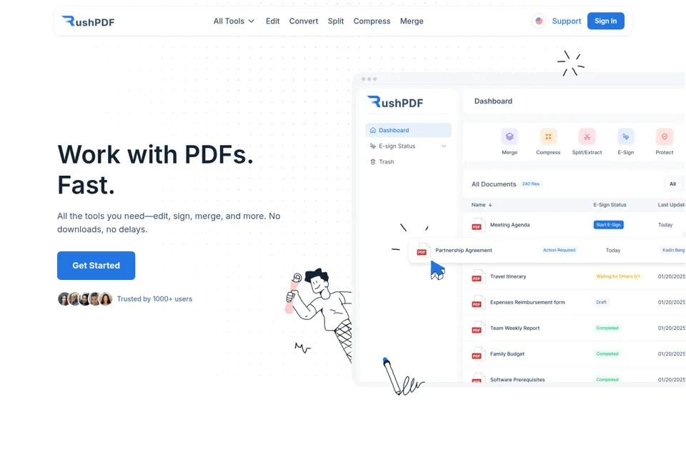 Aperçu de la landing page