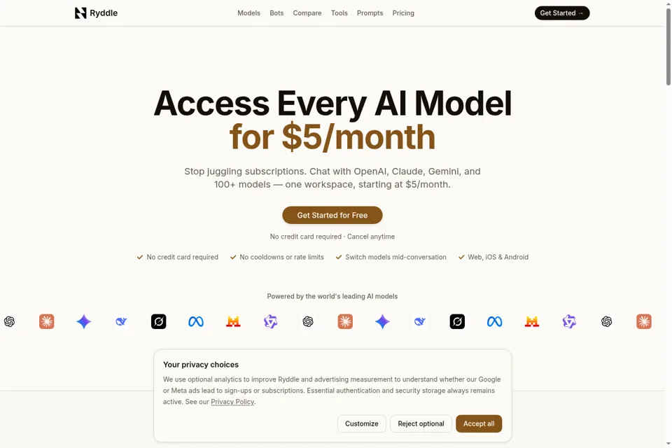 Aperçu de la landing page