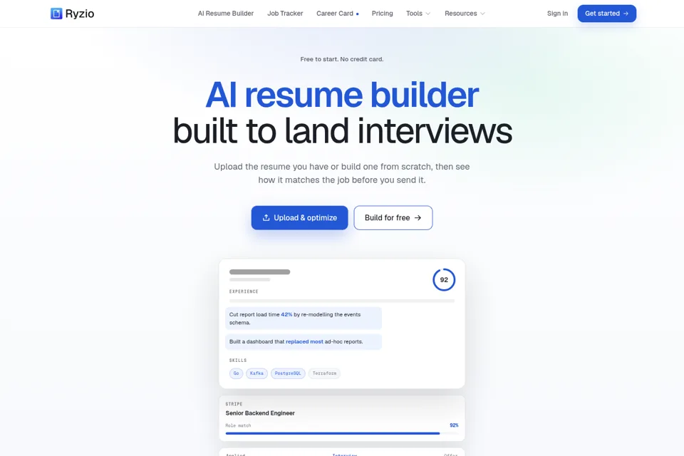 Aperçu de la landing page