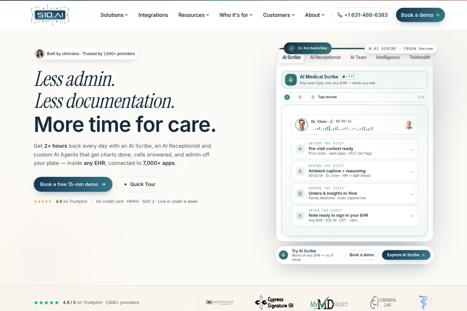 Aperçu de la landing page