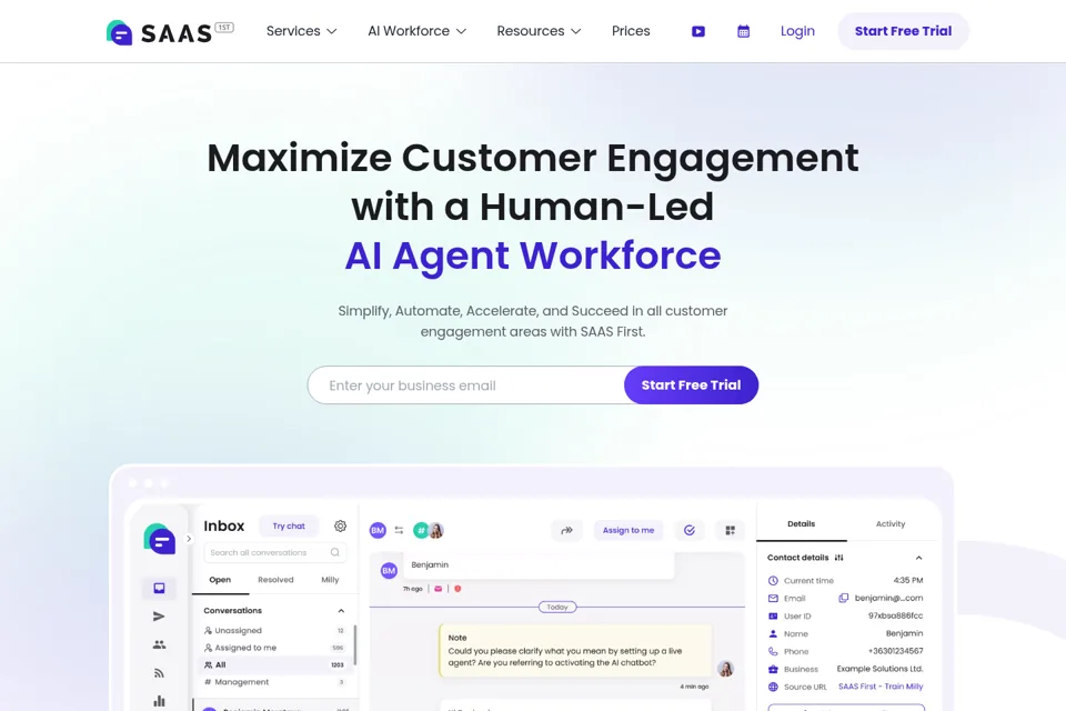 Aperçu de la landing page