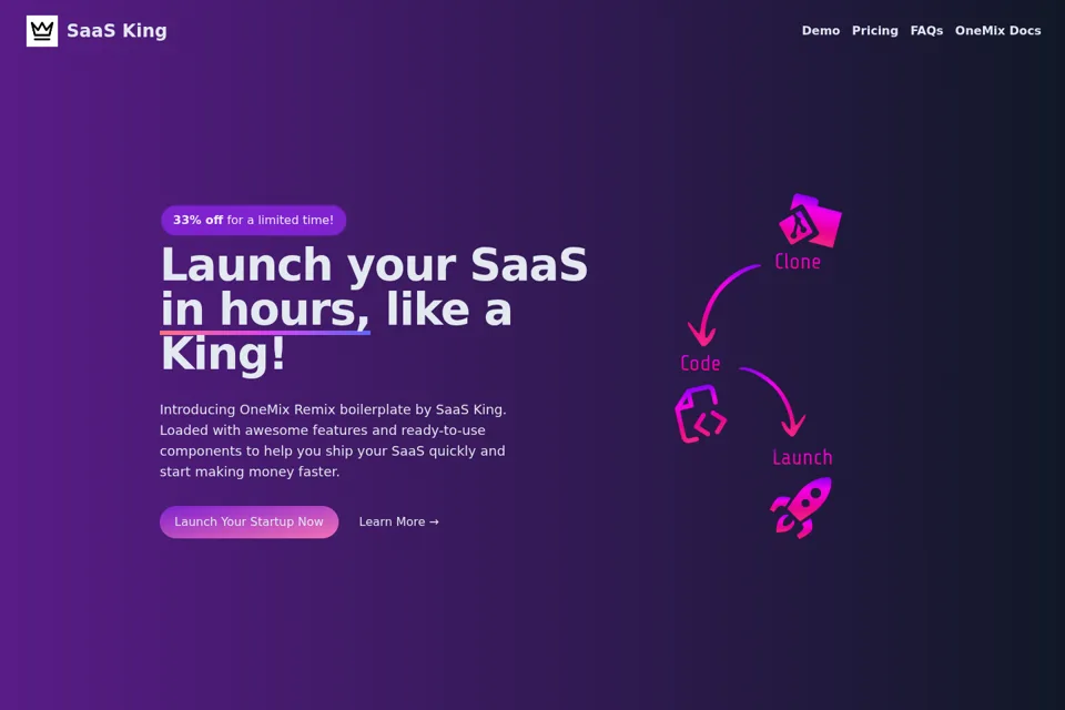 Aperçu de la landing page
