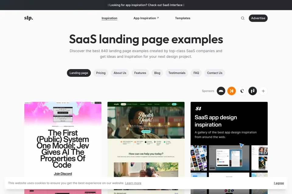 Aperçu de la landing page