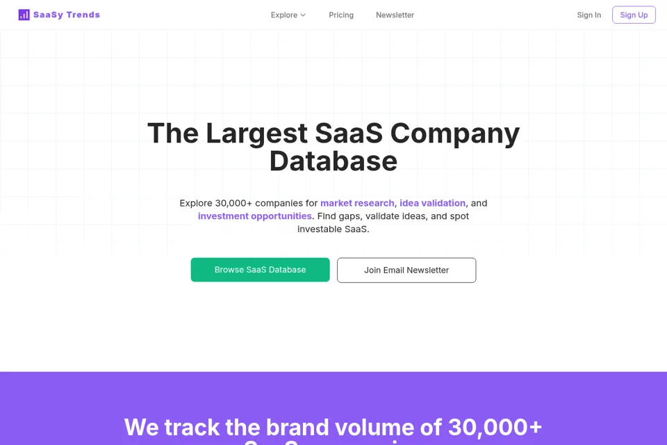 Aperçu de la landing page