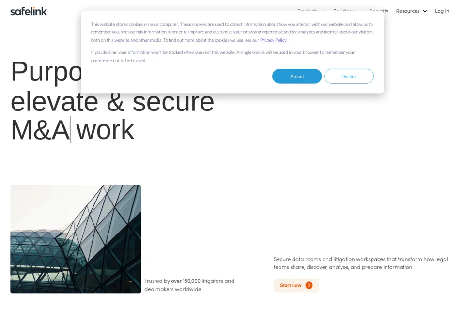 Aperçu de la landing page