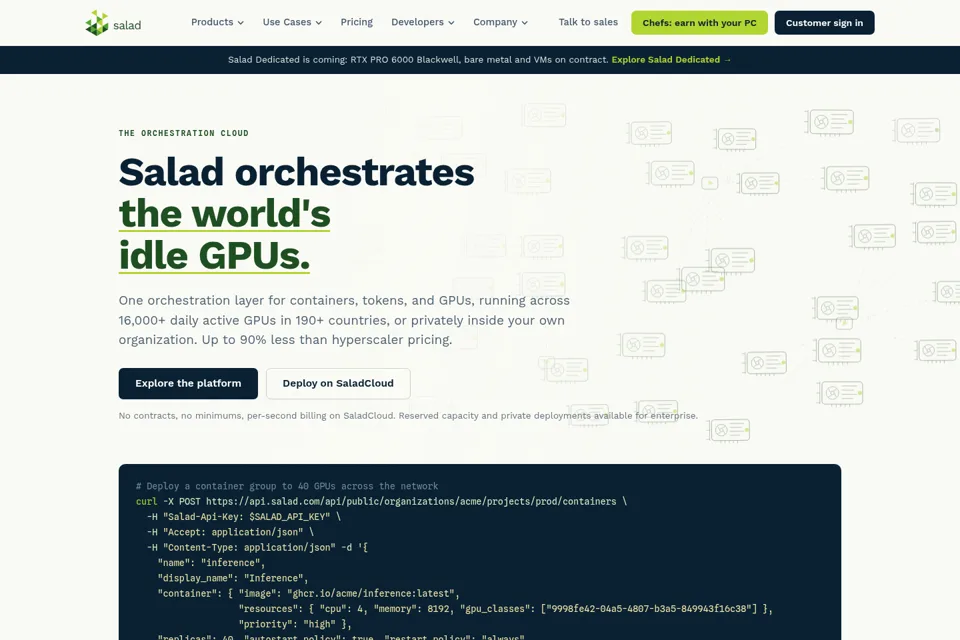Aperçu de la landing page