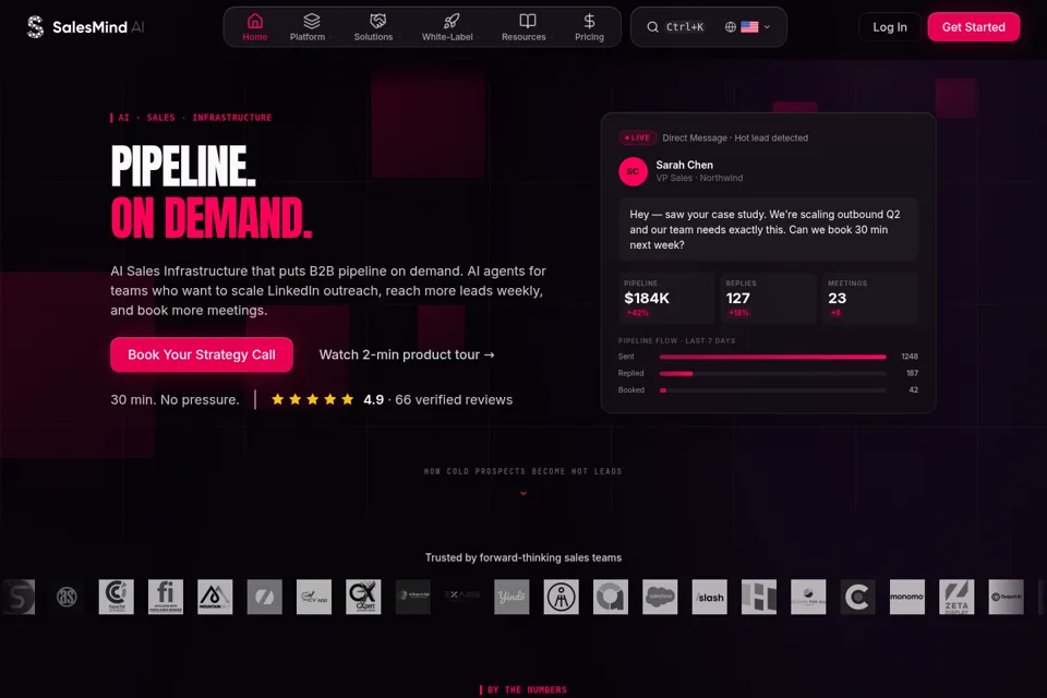 Aperçu de la landing page