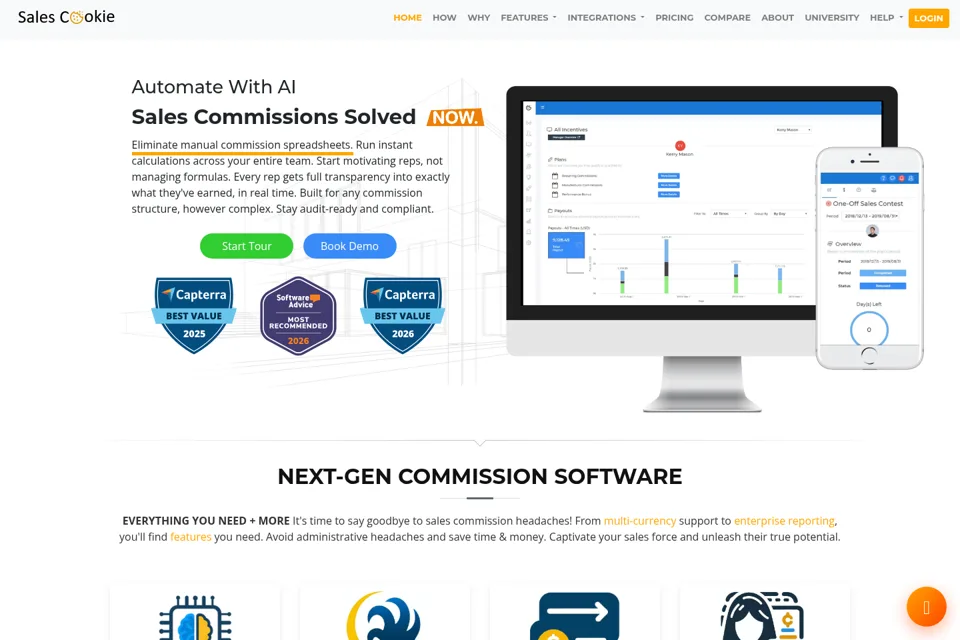 Aperçu de la landing page