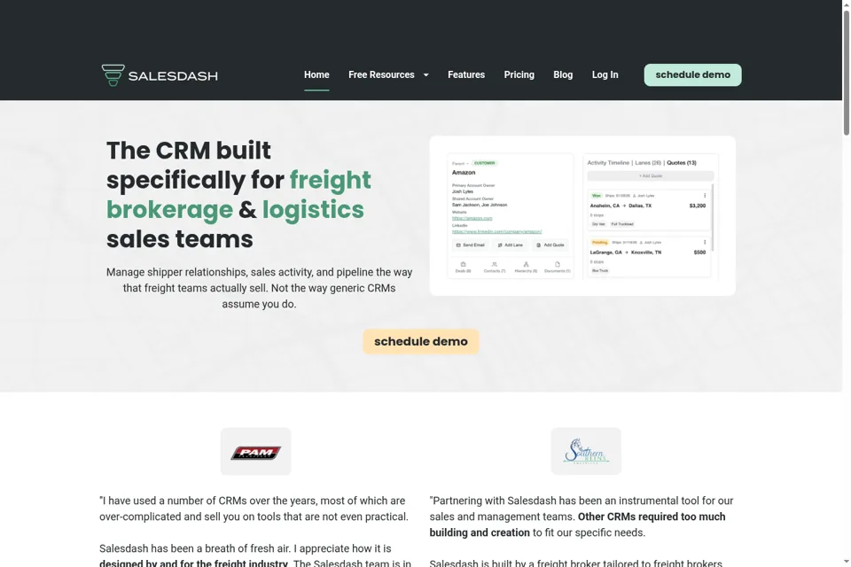 Aperçu de la landing page