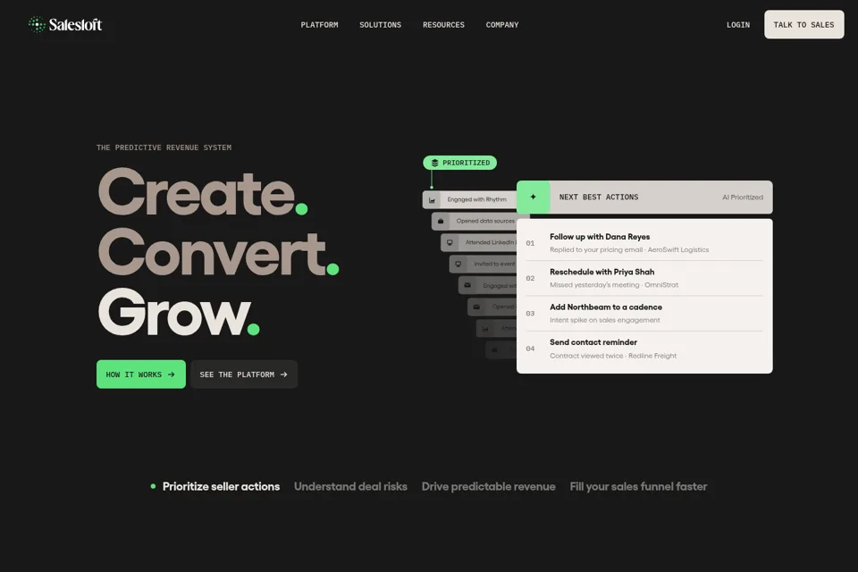 Aperçu de la landing page